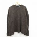 XL★古着 ギャップ GAP 長袖 セーター メンズ 00年代 00s 無地 大きいサイズ ラムウール クルーネック 茶 25dec22