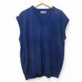 L★古着 ピューリタン ニット ベスト メンズ 90年代 90s アクリル Vネック USA製 紺 25dec23
