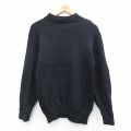XS★古着 長袖 セーター メンズ 70年代 70s ミリタリー 無地 ウール クルーネック USA製 黒【spe】 25dec25