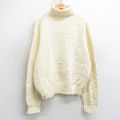 L★古着 長袖 セーター メンズ 80年代 80s アクリル タートルネック ハイネック USA製 生成り 25dec26