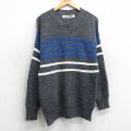 S★古着 ルティグレ 長袖 セーター メンズ 90年代 90s Vネック USA製 濃グレー他 25dec26