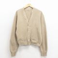 L★古着 長袖 ビンテージ ニット カーディガン メンズ 60年代 60s 無地 ベージュ【spe】 25dec26