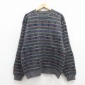 L★古着 長袖 セーター メンズ 00年代 00s ウール クルーネック グレー他 25dec27