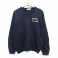 L★古着 長袖 セーター メンズ prospect pep club レーヨン Vネック 濃紺 25dec27