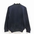 M★古着 長袖 ビンテージ セーター メンズ 60年代 60s ミリタリー 無地 ウール モックネック ハイネック USA製 濃紺 26jan08