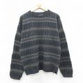 ケーブルセーター 90s 手織り グレー M | 古着