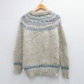 M★古着 長袖 ノルディック セーター メンズ 90年代 90s ロパペイサ ラグラン ウール クルーネック 薄グレー他 26jan17