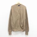L★古着 ジャンセン 長袖 ニット カーディガン メンズ 90年代 90s 無地 アクリル USA製 茶 26jan23