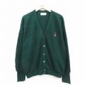 XL★古着 IZOD 長袖 ニット カーディガン メンズ 90年代 90s ワンポイントロゴ アクリル USA製 緑 26jan26