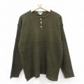 L★古着 エアロポステール 長袖 セーター メンズ 90年代 90s コットン ヘンリーネック 緑 26jan26