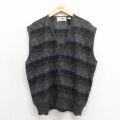 XL★古着 ニット ベスト メンズ 90年代 90s イタリア製 グレー系他 26feb02