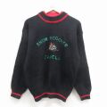 長袖セーター スノーモービル刺繍 ブラック M | 古着