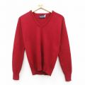 XS★古着 長袖 セーター メンズ 90年代 90s ラグラン アクリル Vネック USA製 エンジ26feb03