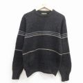 S★古着 バンヒューセン 長袖 セーター メンズ 80年代 80s クルーネック 黒 26feb07