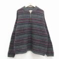 XL★古着 ウールリッチ 長袖 ハーフジップ セーター メンズ 90年代 90s USA製 濃グレー 霜降り他 26feb12