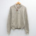 M★古着 EMS 長袖 セーター メンズ 80年代 80s ウール ショールカラー ベージュ 霜降り 26feb12