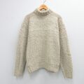 XL★古着 ラルフローレン ポロスポーツ 長袖 ブランド セーター メンズ 手編み ハンドニット ウール タートルネック ハイネック ベージュ【spe】 26feb12