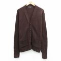 L★古着 JCペニー 長袖 ニット カーディガン メンズ 70年代 70s ウール 茶 26feb12