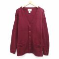 M★古着 ウールリッチ 長袖 ニット カーディガン メンズ 00年代 00s ウール エンジ 26feb12