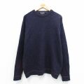 L★古着 TRADER BAY 長袖 セーター メンズ 00年代 00s ヒジ当て ウール クルーネック 紺 霜降り他 26feb12