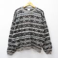 XL★古着 長袖 セーター メンズ 90年代 90s フェアアイル アクリル USA製 茶系他【spe】 26feb13