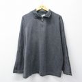 XL★古着 長袖 ハーフジップ セーター メンズ 90年代 90s 無地 襟付き USA製 グレー 霜降り他 26feb13
