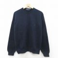 M★古着 ノーティカ 長袖 ブランド セーター メンズ ワンポイントロゴ コットン クルーネック 紺 26feb16