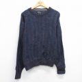 L★古着 長袖 セーター メンズ 90年代 90s クルーネック USA製 紫他 26feb16
