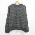XL★古着 タウンクラフト 長袖 セーター メンズ 90年代 90s アクリル クルーネック グレー 26feb16