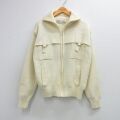 L★古着 長袖 フルジップ ニット カーディガン メンズ 90年代 90s 薄黄 26mar04