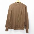 M★古着 長袖 セーター メンズ 80年代 80s 無地 ラグラン アクリル モックネック ハイネック USA製 茶 26mar11