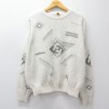 XL★古着 ロンドンフォグ 長袖 セーター メンズ 90年代 90s クルーネック USA製 白他 26mar11