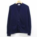 M★古着 Kマート 長袖 ニット カーディガン メンズ 80年代 80s 無地 アクリル 紺 26mar25