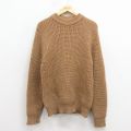 M★古着 長袖 セーター メンズ 80年代 80s 無地 アクリル クルーネック 茶 26apr03
