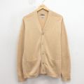 M★古着 長袖 ニット カーディガン メンズ 70年代 70s ラムウール ラグラン イングランド製 ベージュ 26apr11