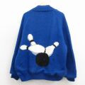 XL★古着 長袖 フルジップ カウチン ニット カーディガン メンズ 80年代 80s ボウリング 大きいサイズ ラグラン 青【spe】 26apr15