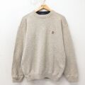 L★古着 トミーヒルフィガー 長袖 ブランド セーター メンズ 90年代 90s ワンポイントロゴ コットン クルーネック ベージュ 霜降り 26apr23