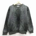 M★古着 長袖 セーター メンズ 90年代 90s アクリル クルーネック USA製 緑 26apr25