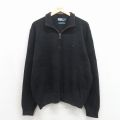 ラルフローレン 90s 長袖セーター ワンポイントロゴ ブラック XL | 古着