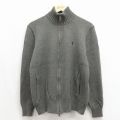 ラルフローレン 長袖フルジップカーディガン ワンポイントロゴ グレー M | 古着