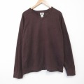 L★古着 エルエルビーン 長袖 セーター メンズ 00年代 00s 無地 カシミア ラグラン Vネック 茶 26jan24