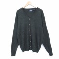 XL★古着 長袖 ニット カーディガン メンズ 00年代 00s 無地 緑 26jan24