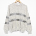 L★古着 ロンドンフォグ 長袖 セーター メンズ クルーネック USA製 薄ベージュ他 26jan23