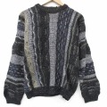 XL★古着 長袖 セーター メンズ クルーネック イタリア製 濃グレー他 26jan27