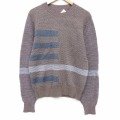 M★古着 長袖 セーター メンズ 90年代 90s ウール クルーネック USA製 薄茶他 26jan27