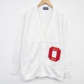 XL★古着 長袖 ニット カーディガン メンズ 90年代 90s 0 大きいサイズ USA製 白 26jan27