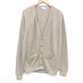 XL★古着 長袖 ニット カーディガン メンズ 90年代 90s 無地 アクリル USA製 濃ベージュ 26jan27