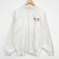 XL★古着 長袖 セーター メンズ 90年代 90s ユニオンジャック 星条旗 コットン クルーネック USA製 白 26jan27