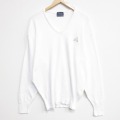 XL★古着 長袖 セーター メンズ 90年代 90s コットン Vネック USA製 白 26jan28