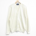 M★古着 アーノルドパーマー 長袖 ニット カーディガン メンズ 80年代 80s 無地 USA製 薄ベージュ 26jan28